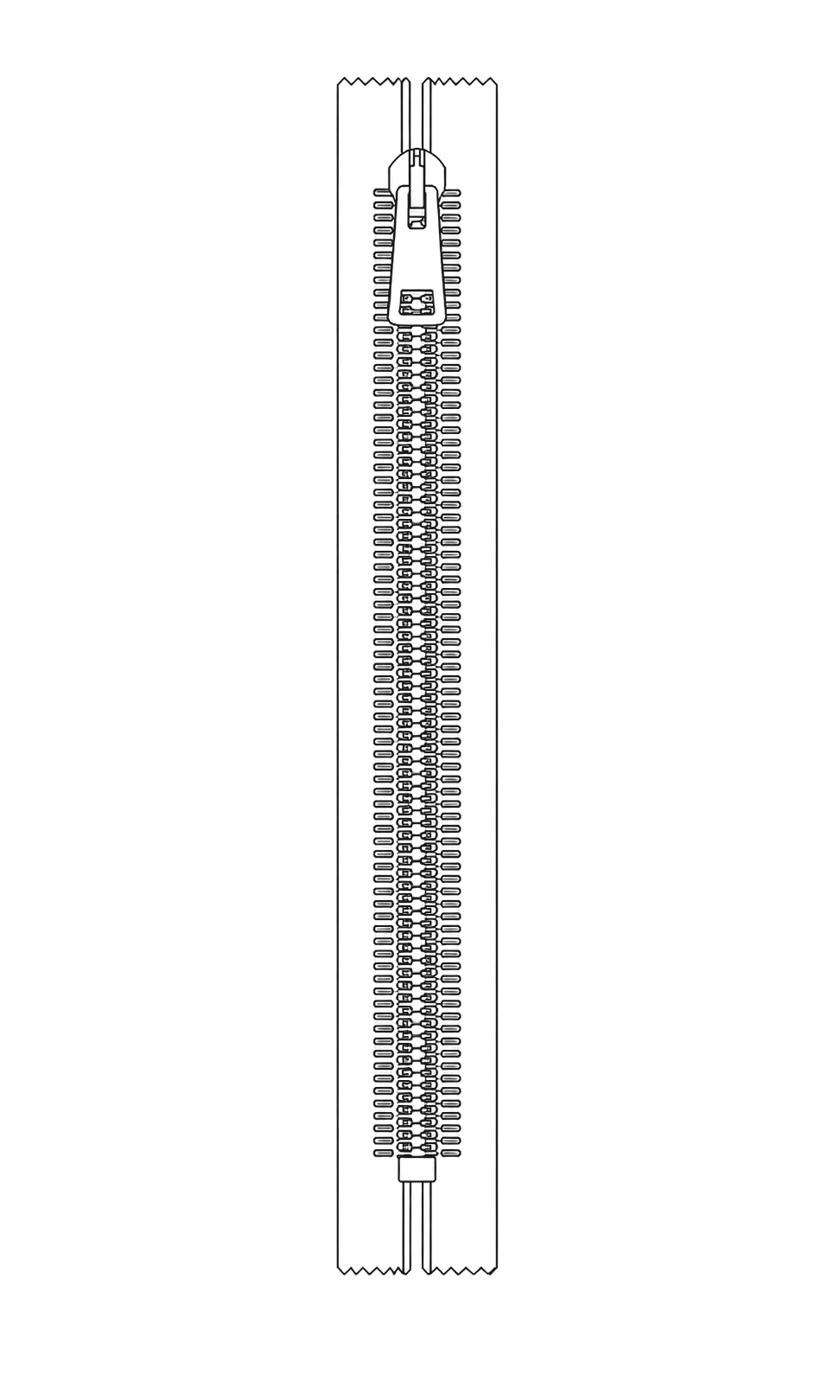 Chiusura lampo doppia catena