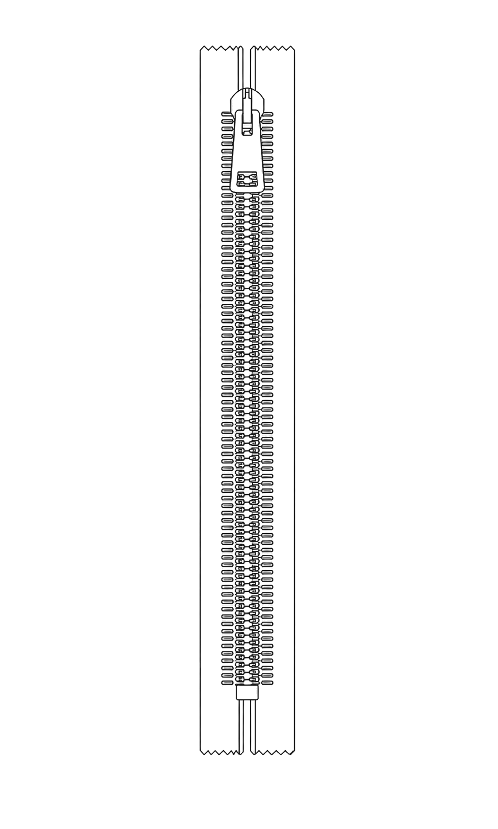 Chiusura lampo doppia catena