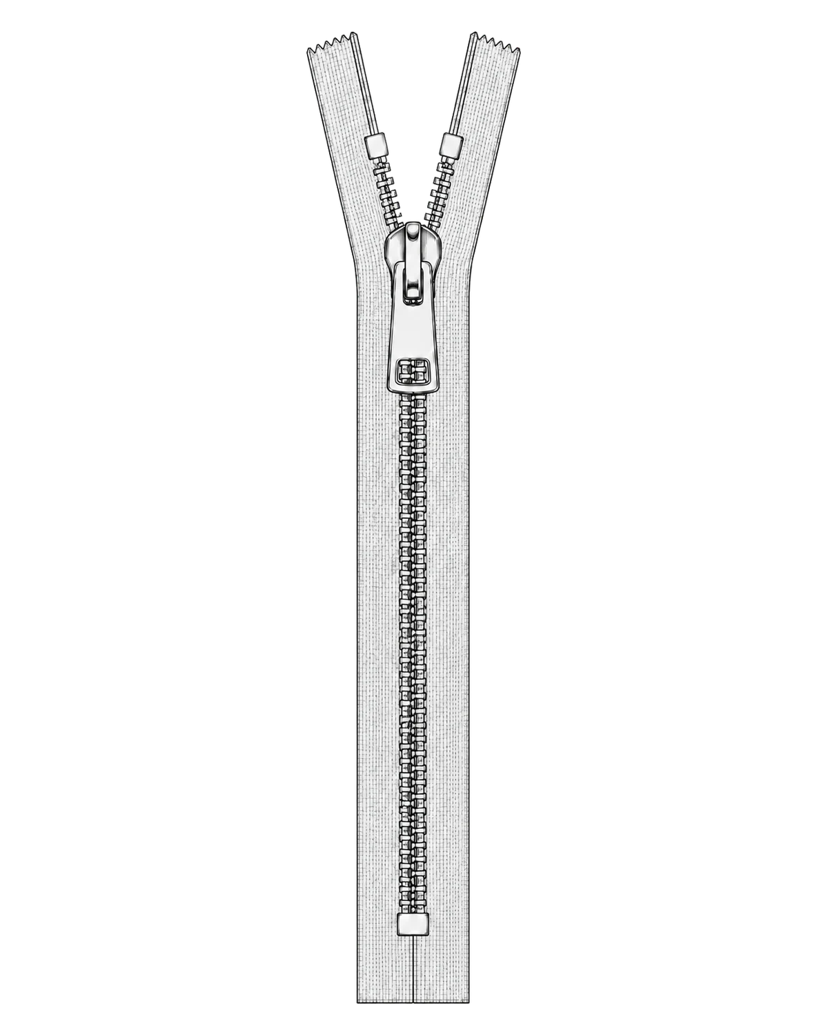 One-slider closed-end zipper
