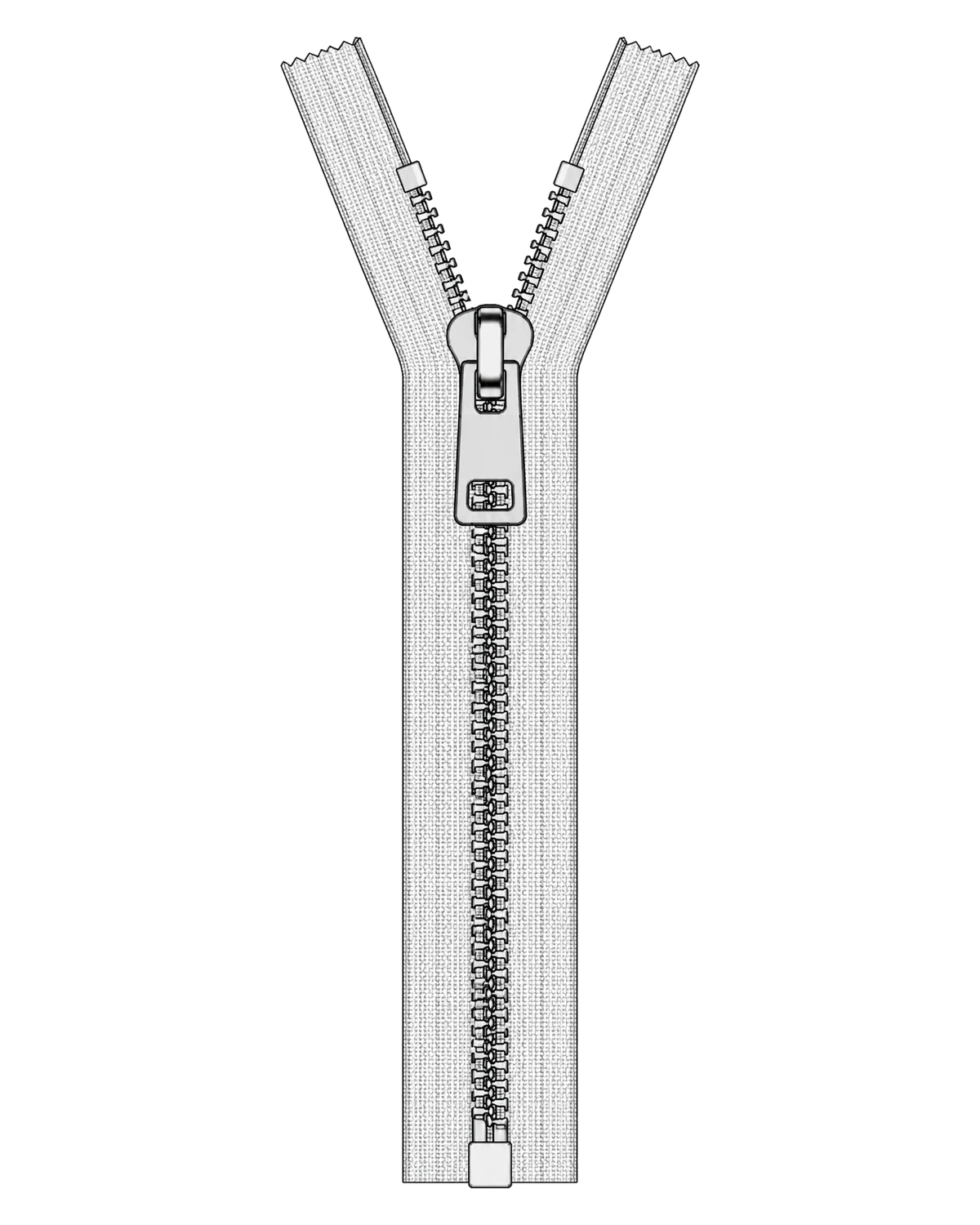 One-slider open-end zipper